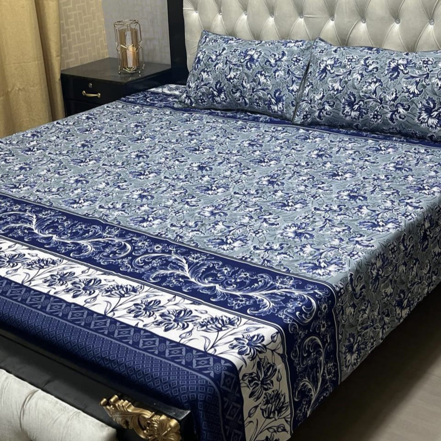 Luxury Crystal Cotton Bedsheet (King Size) CCB-K27