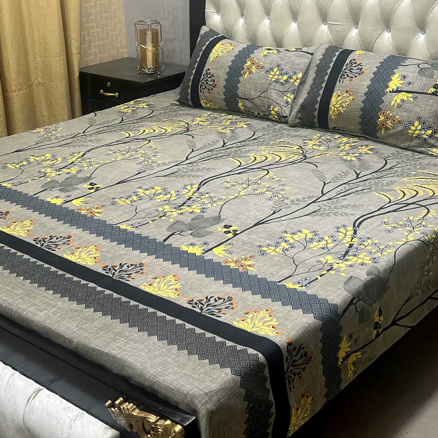 Luxury Crystal Cotton Bedsheet (King Size) CCB-K35