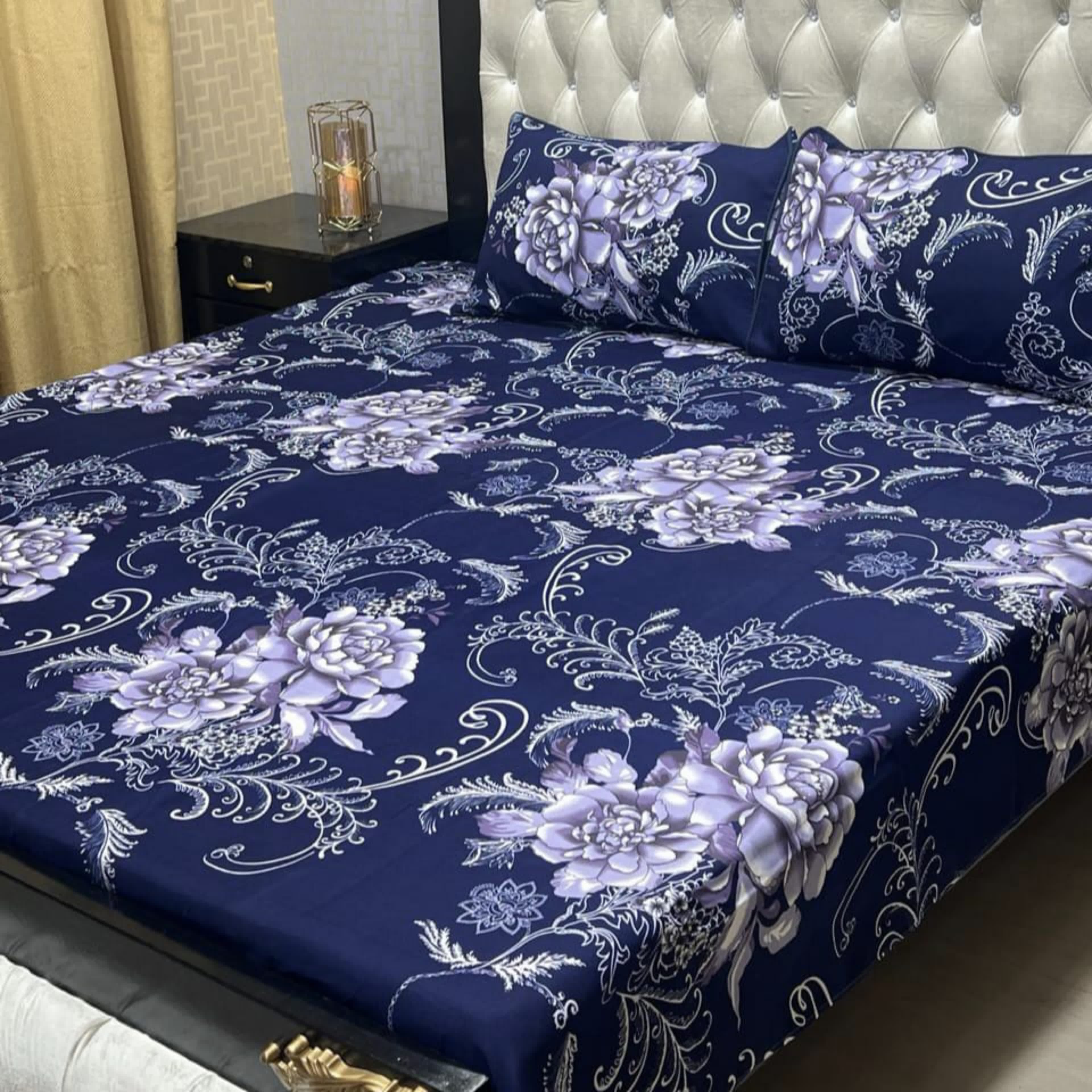 Luxury Crystal Cotton Bedsheet (King Size) CCB-K28