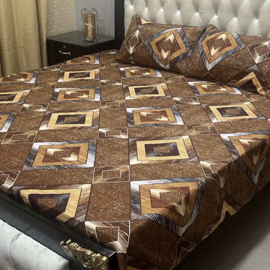 Luxury Crystal Cotton Bedsheet (King Size) CCB-K33