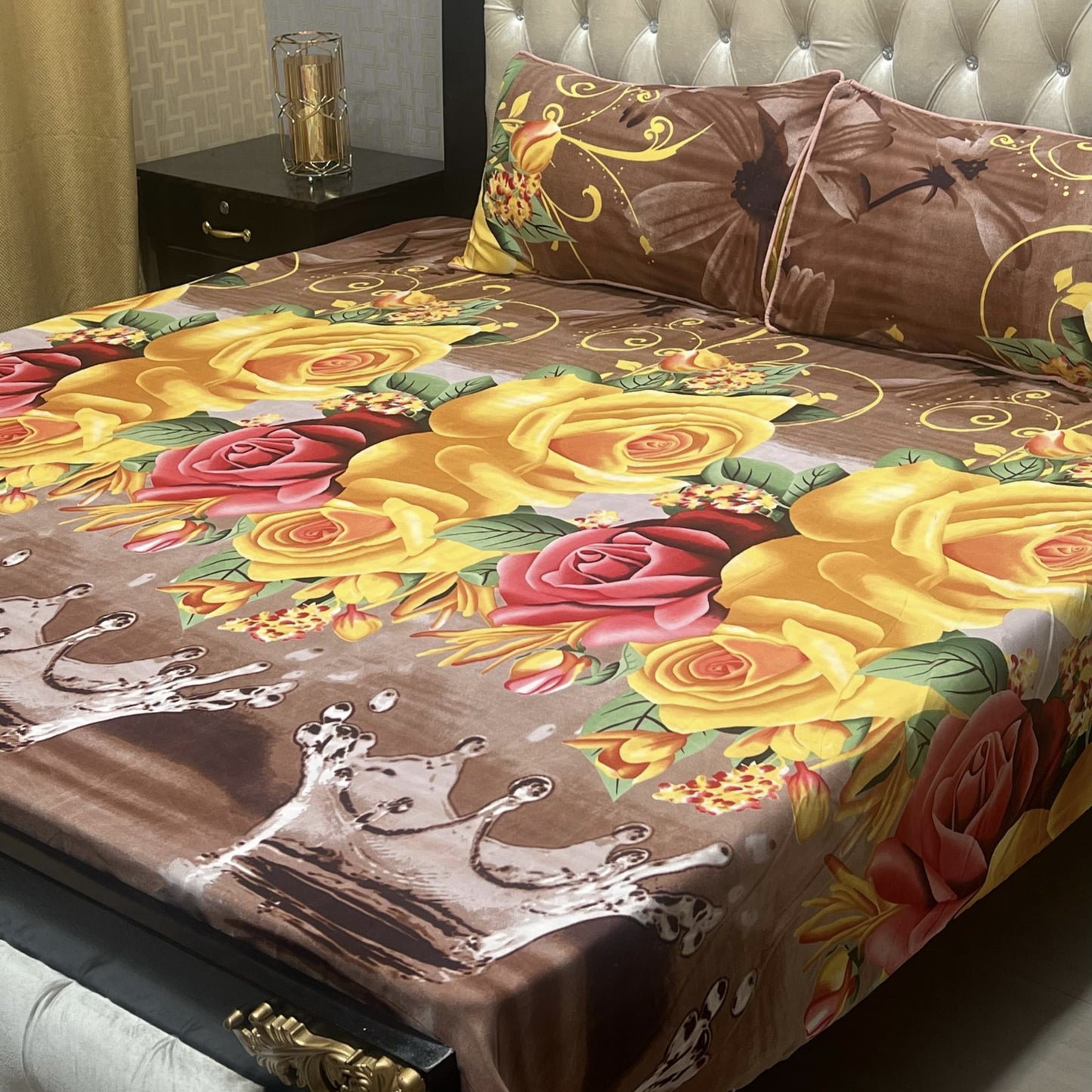 Luxury Crystal Cotton Bedsheet (King Size) CCB-K36
