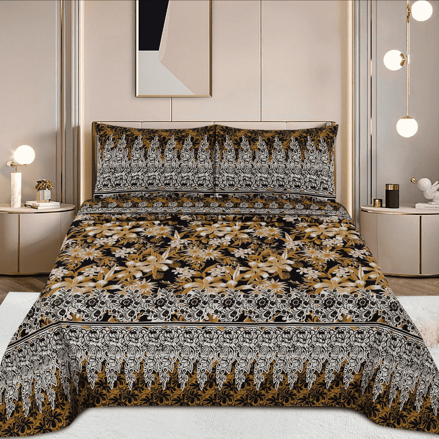 Luxury Crystal Cotton Bedsheet (King Size) CCB-K04